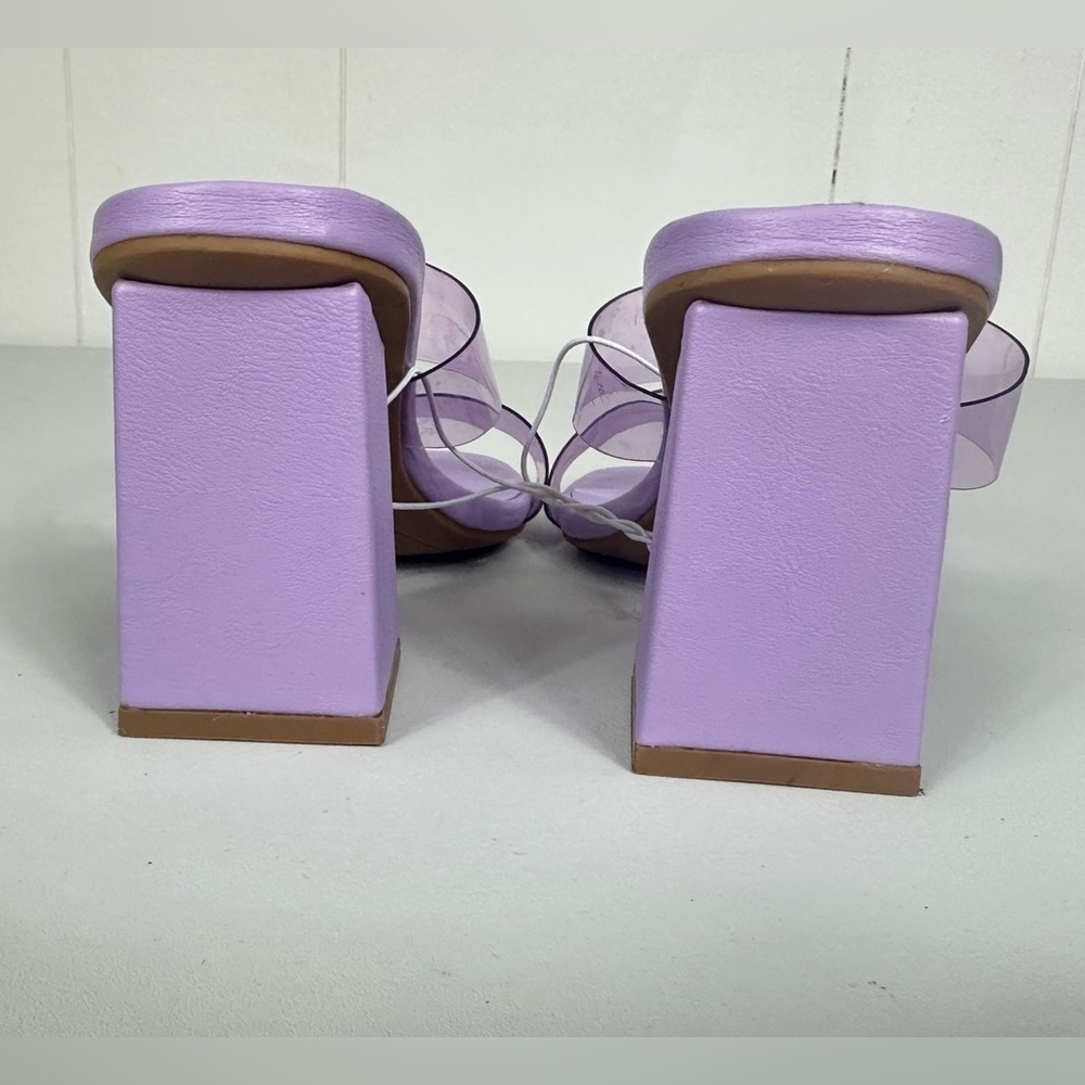 NEW Madden Girl Women's Sz 7 Jilian Comfort Dress Sandal Heels Clear Lilac - Picture 6 of 7